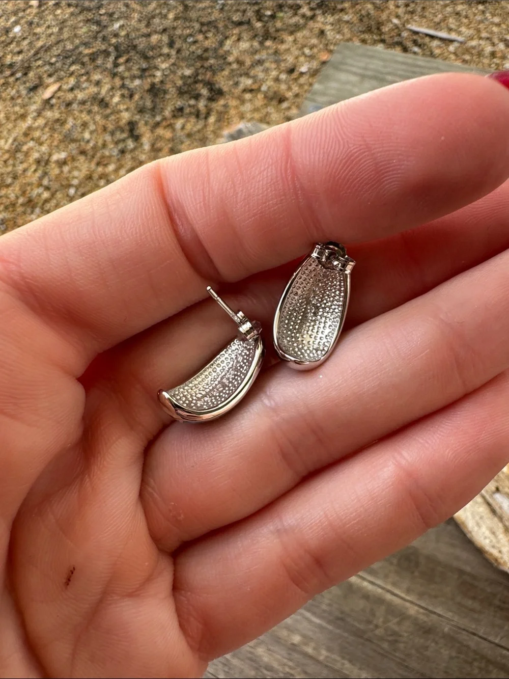 Sterling Silver Earrings with Opal Inlay
